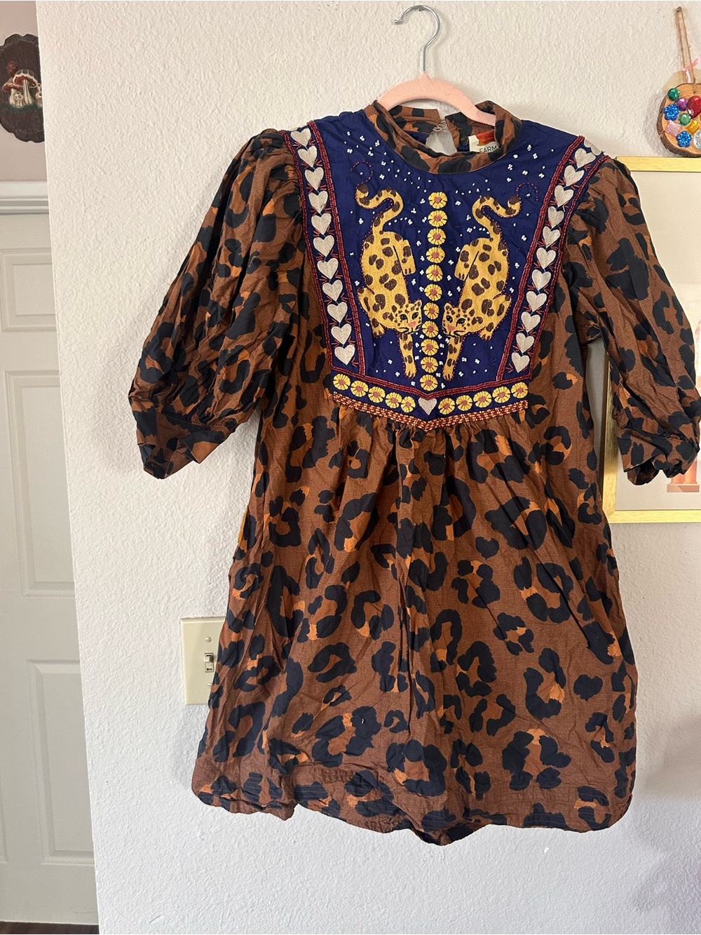 Farm Rio M Leopard Tunic Beaded & Embroidered